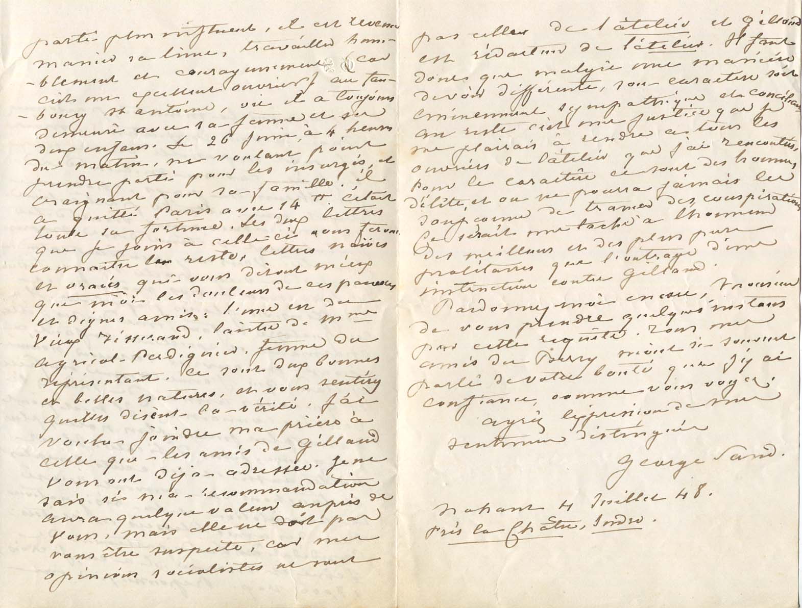 George Sand Autograph