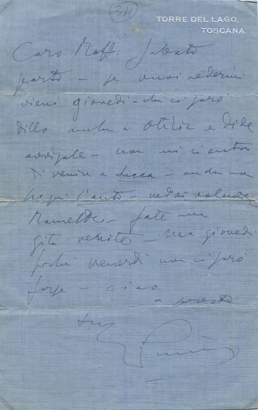 Giacomo Antonio Domenico Michele Secondo Maria Puccini Autograph Autogramm | ID 7862009921685