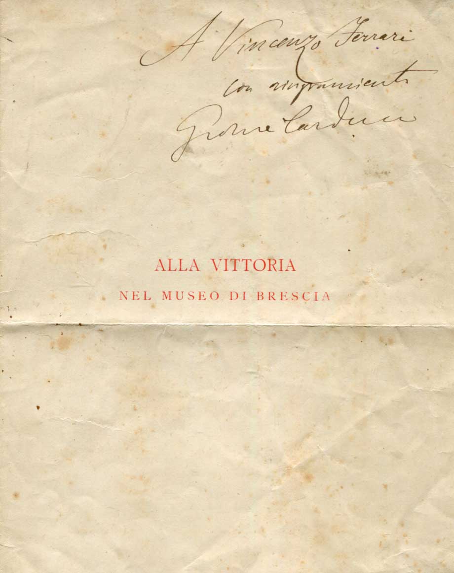 Giosue Carducci Autograph Autogramm | ID 7825303797909
