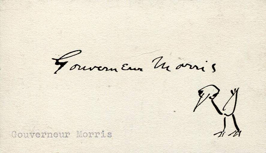 Morris IV, Gouverneur autograph