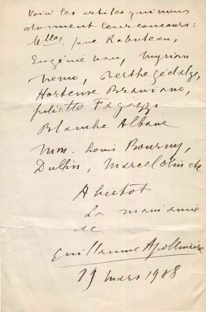 Guillaume Apollinaire Autograph Autogramm | ID 7177692381333