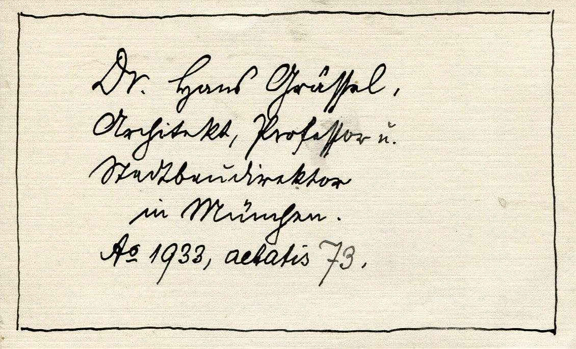 Grässel, Hans autograph