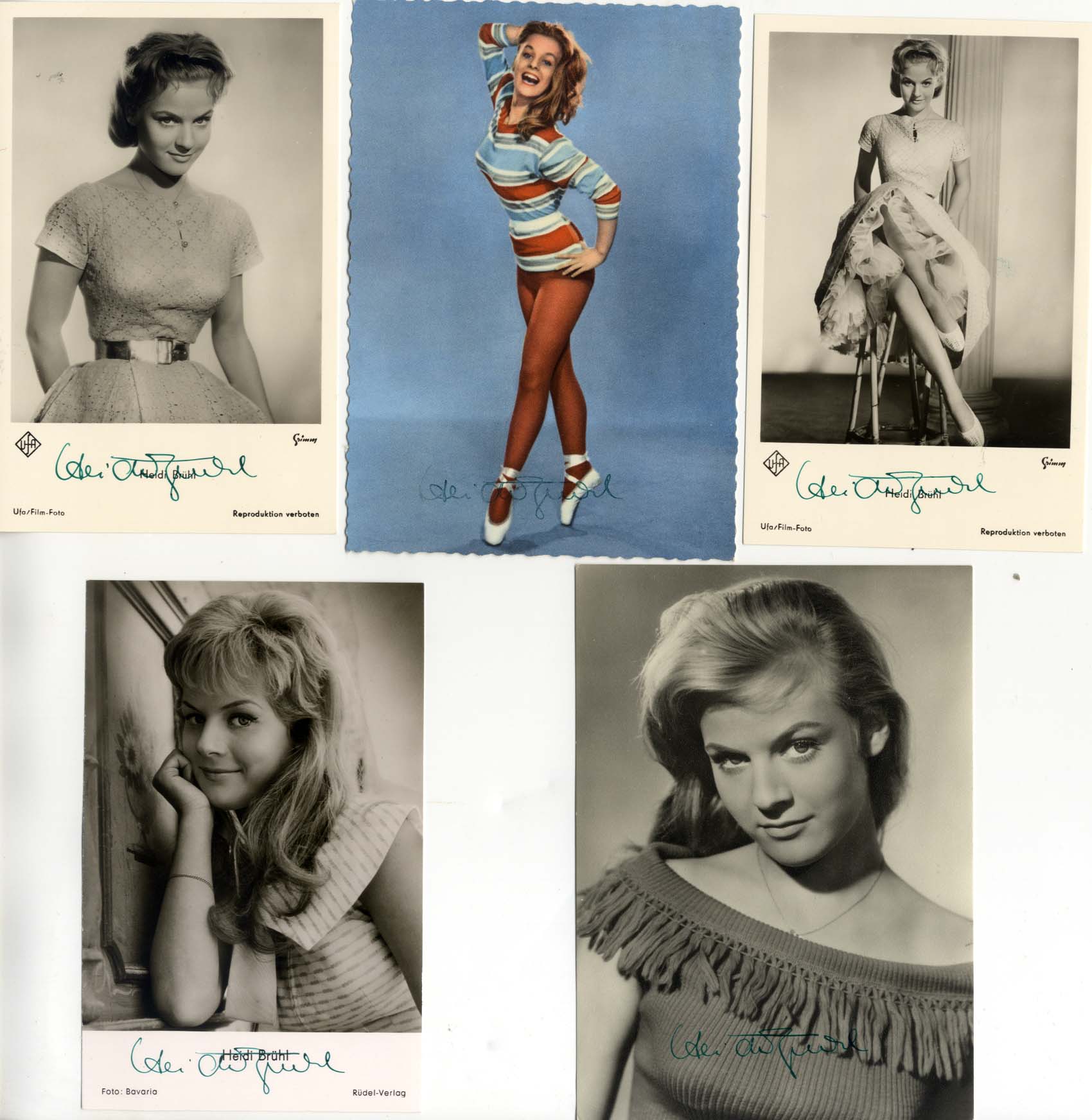 Fünf Heidi Brühl Autogramme
