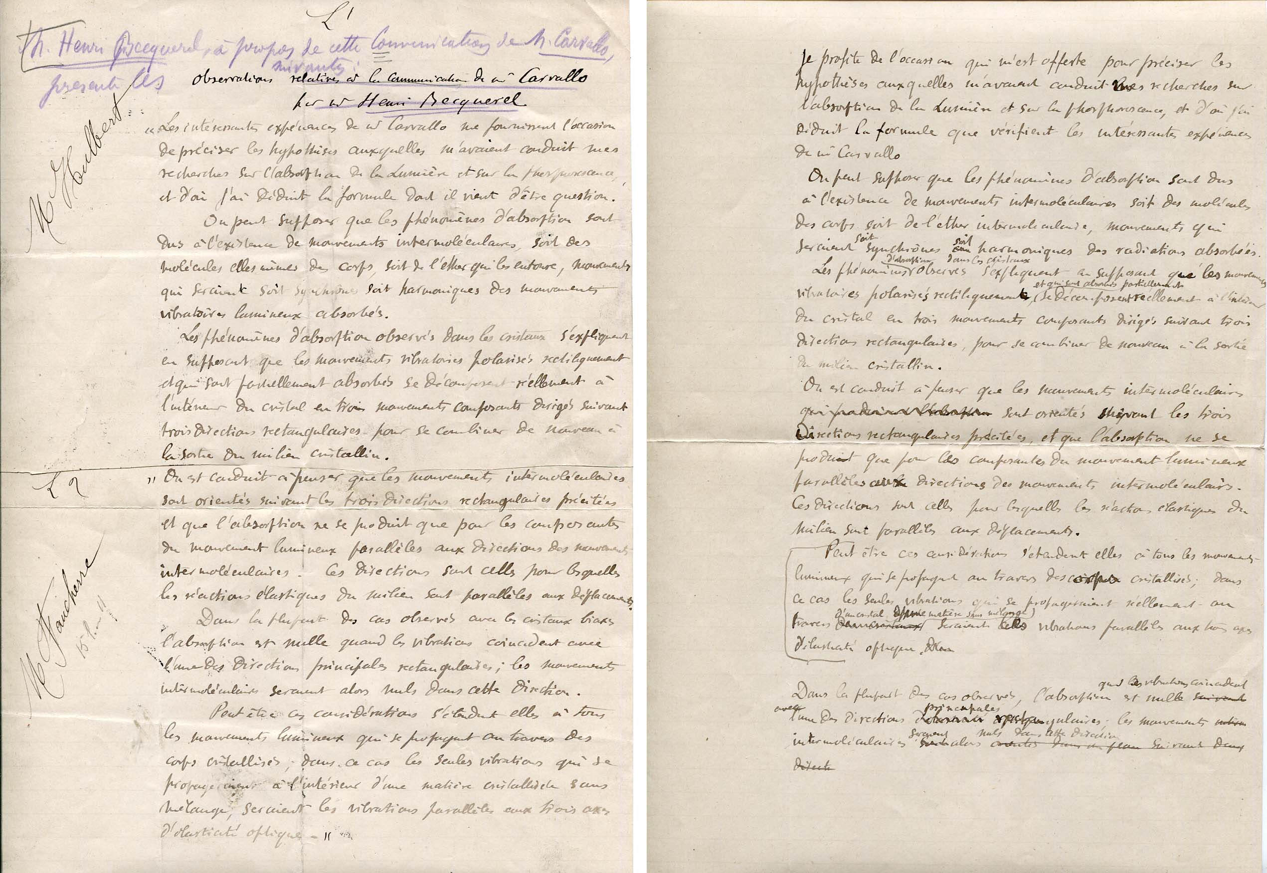 Becquerel, Henri autograph