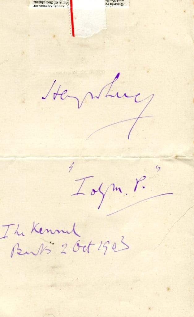 Lucy, Henry autograph