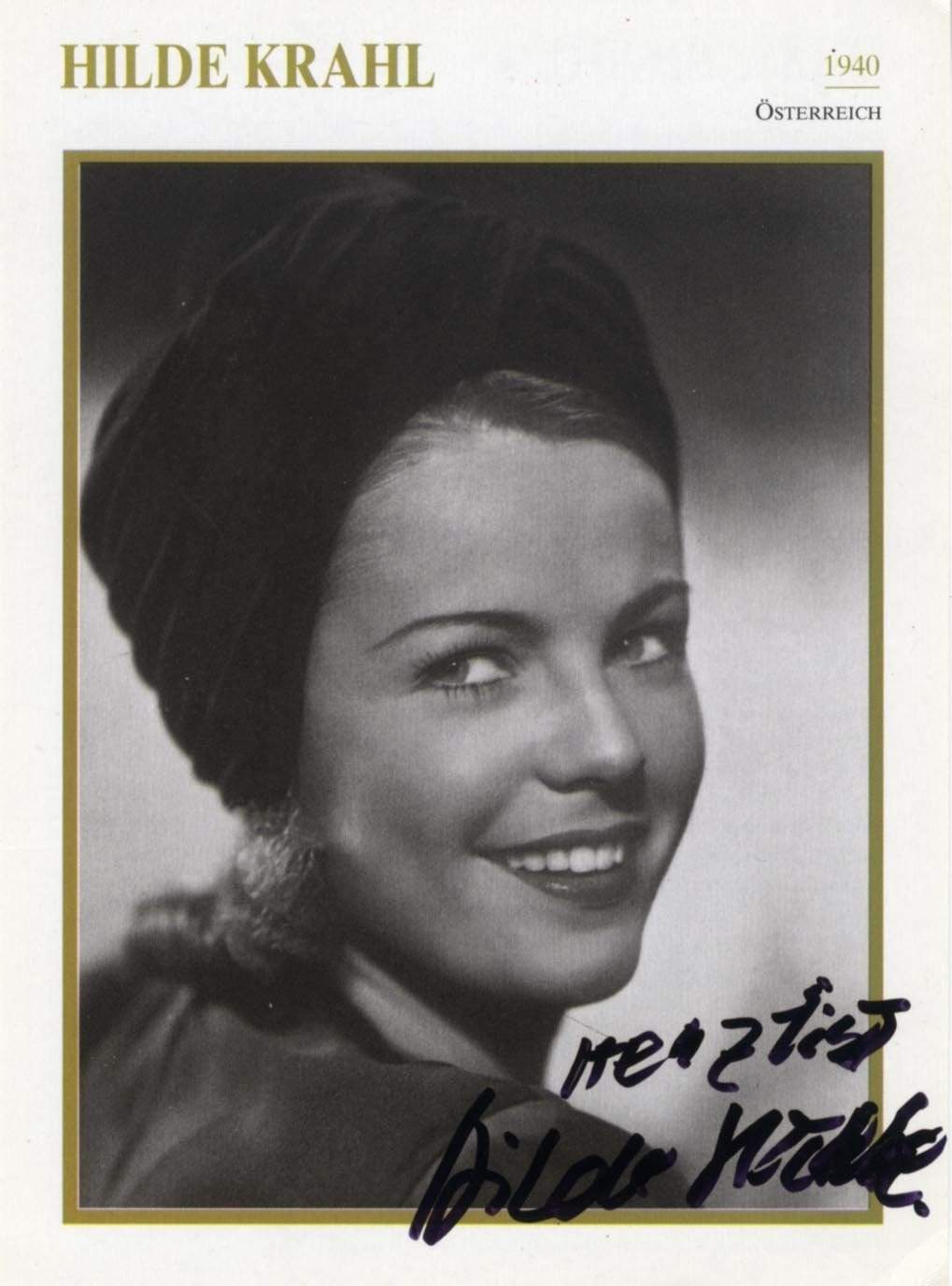 Krahl, Hilde autograph