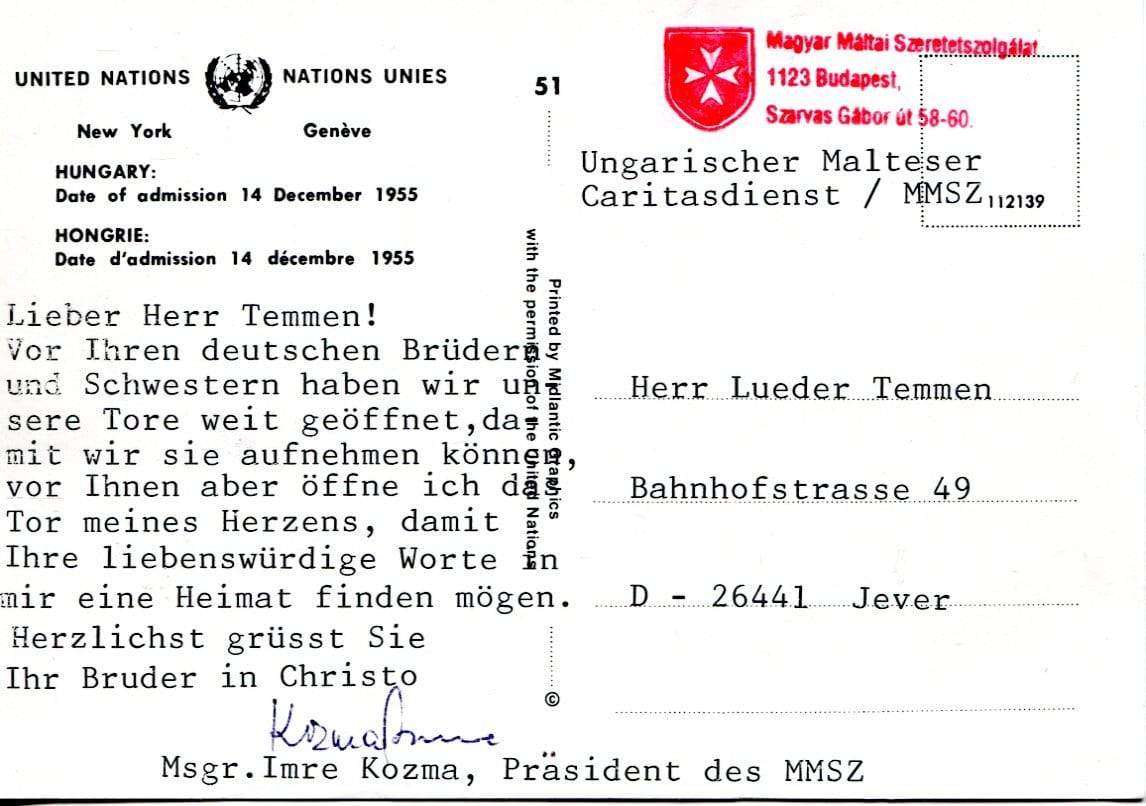 Kozma, Imre autograph