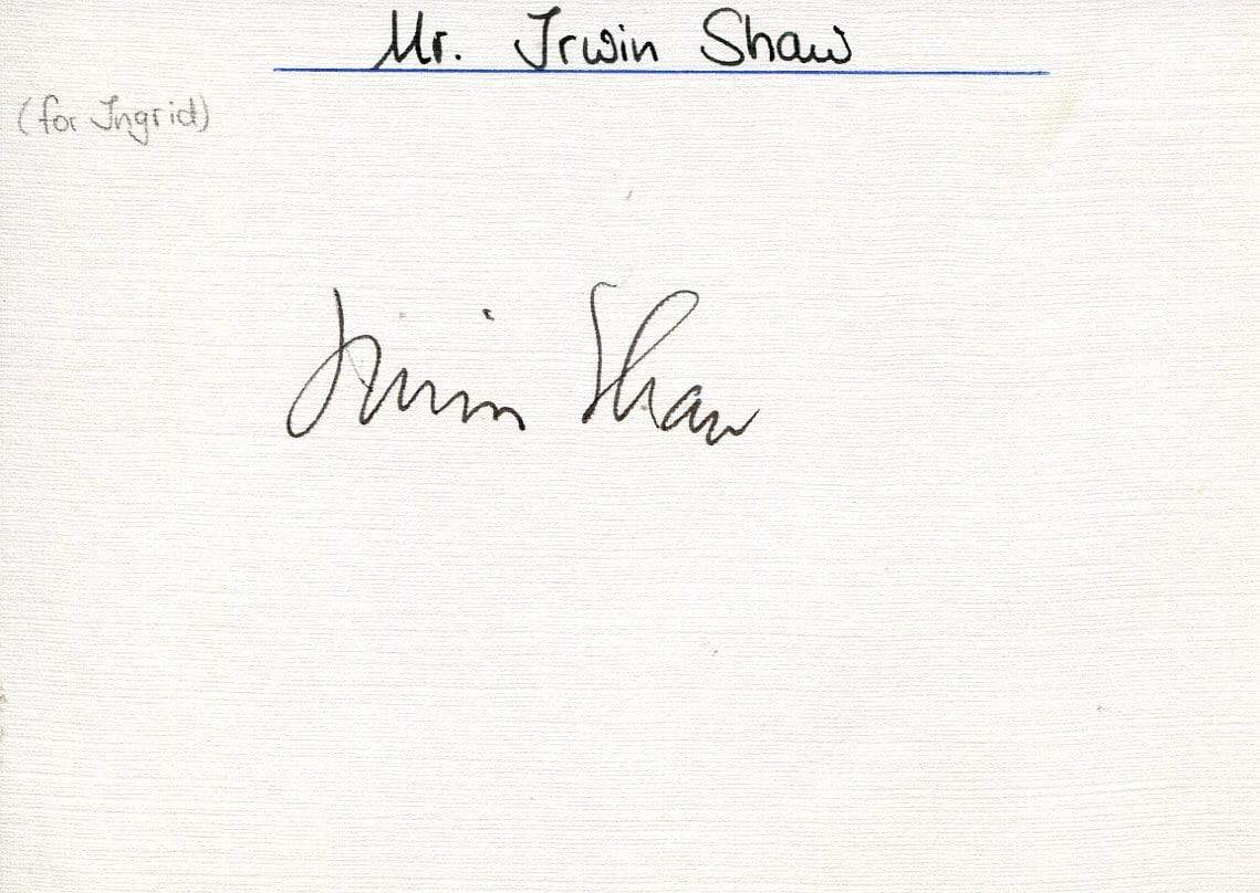 Shaw, Irwin autograph