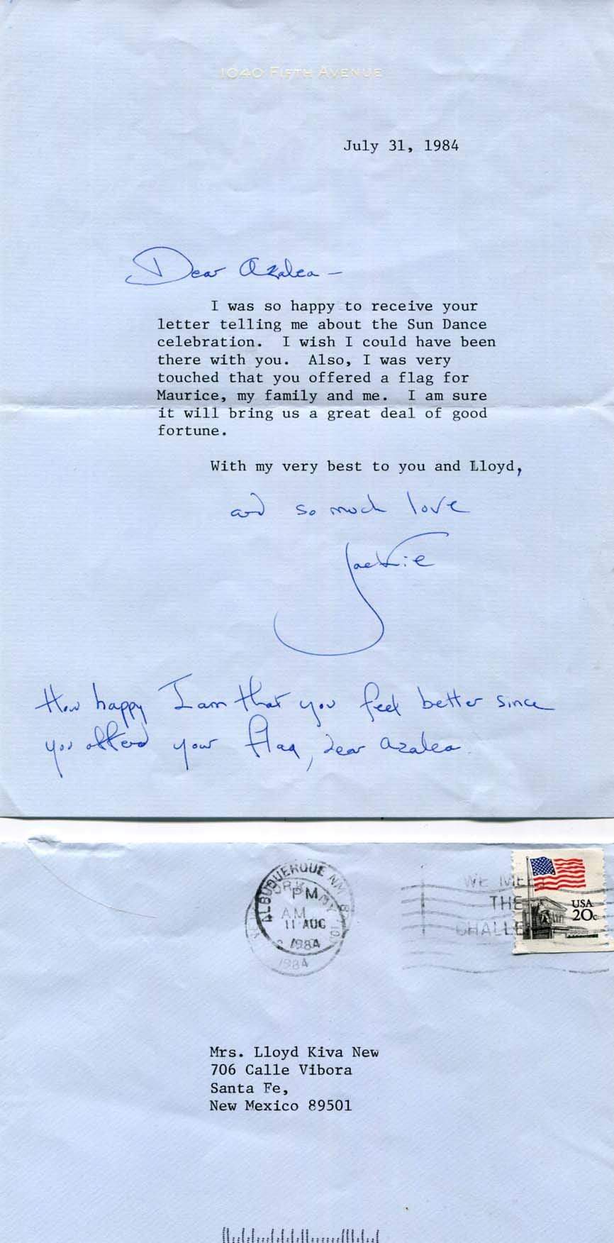 Jacqueline Lee `Jackie` Kennedy Onasis Autograph Autogramm | ID 8568283922581