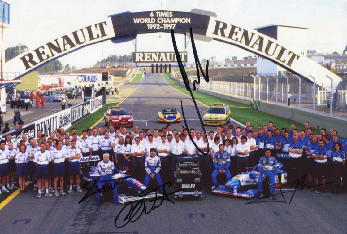 Jacques & Heinz-Harald & Gerhard & Jean Villeneuve & Frentzen & Berger & Alesi Autograph Autogramm | ID 7462549323925