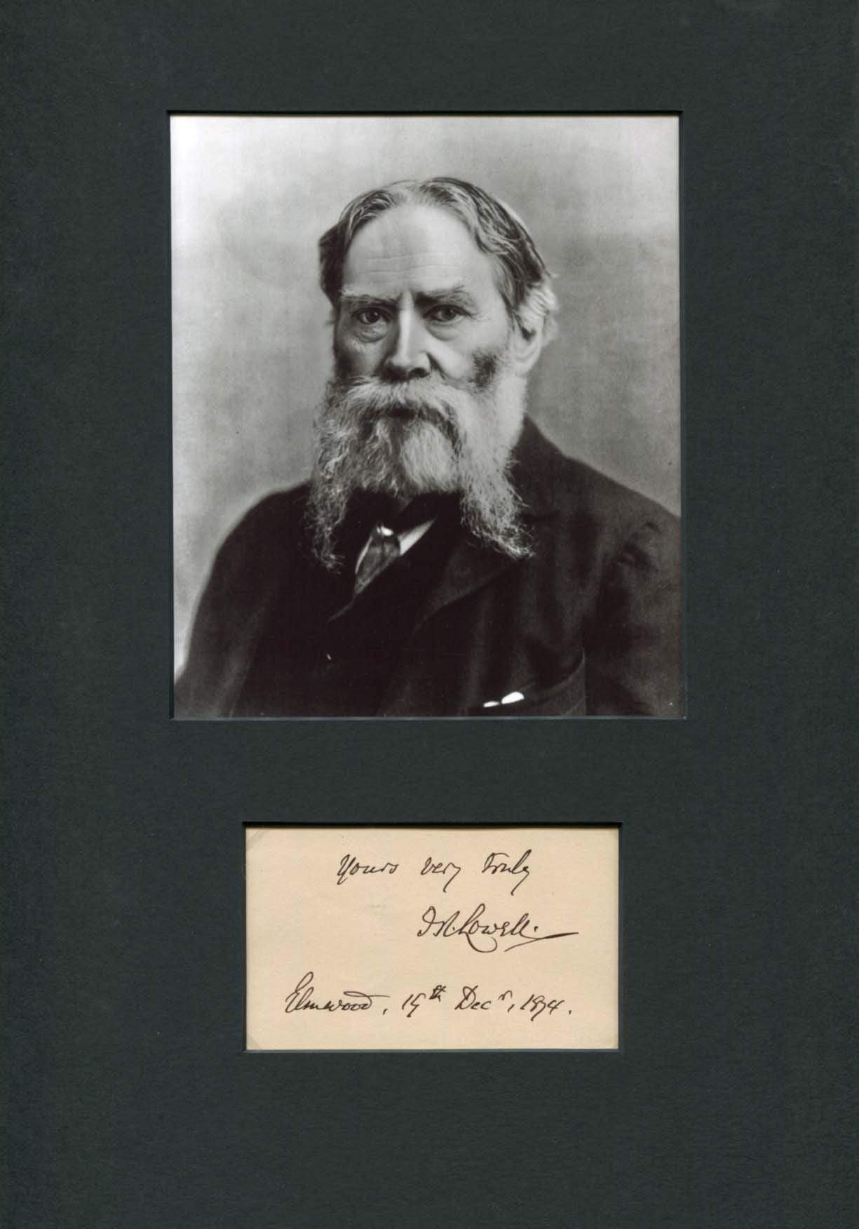 Lowell, James Russell autograph