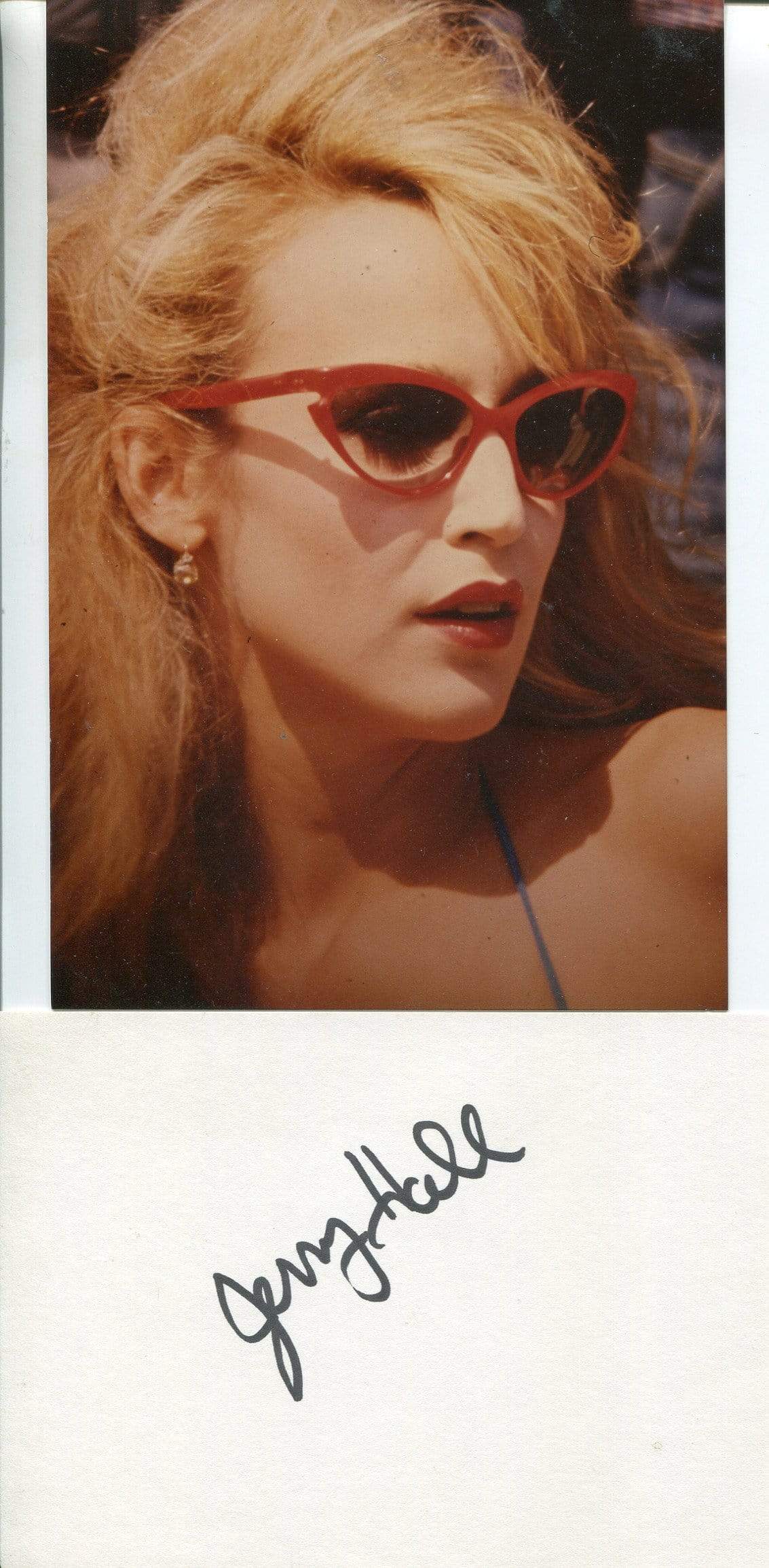 Jerry hall signed autographed popular photo