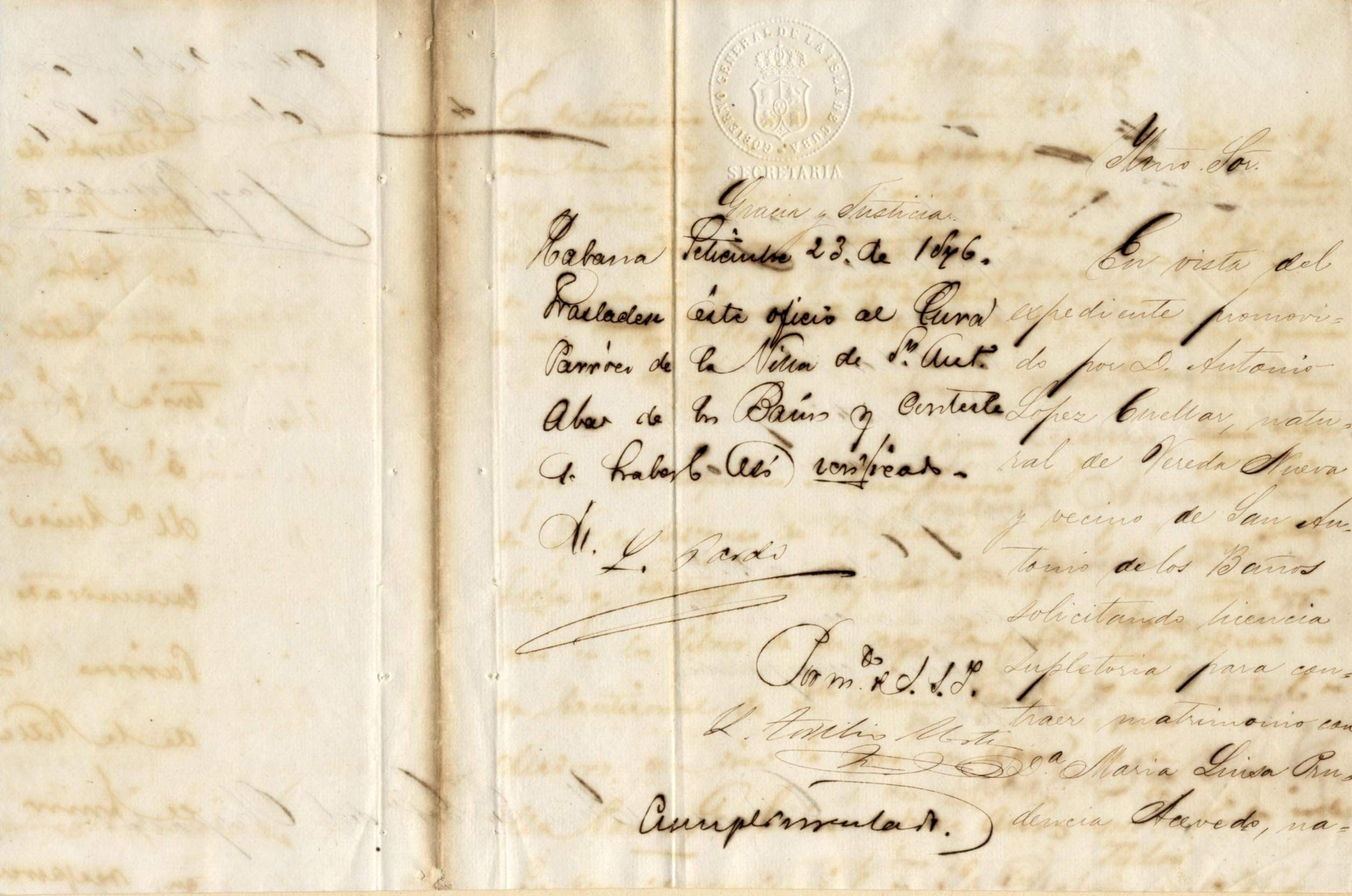 Jovellar y Soler, Joaquín autograph
