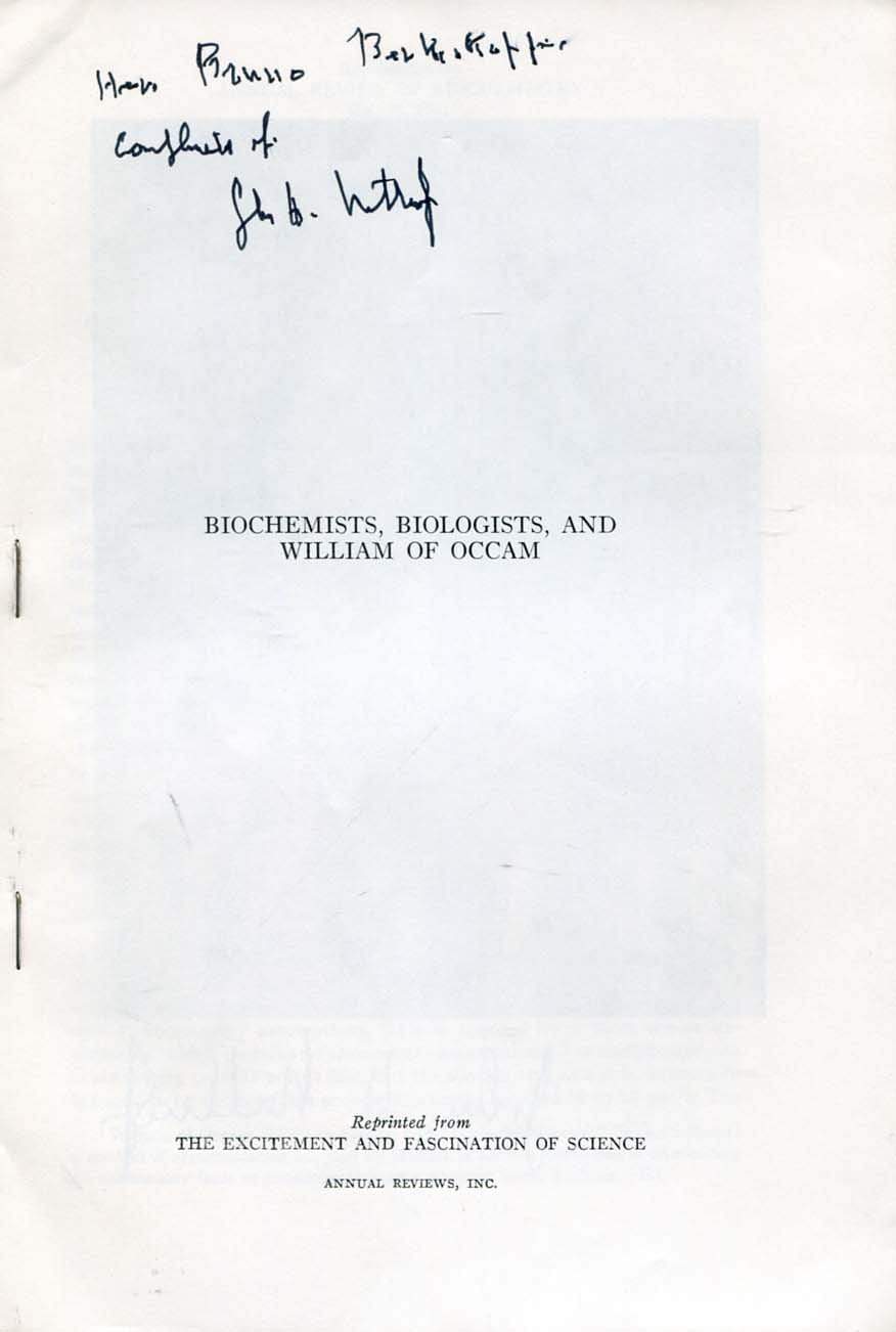 Northrop, John Howard autograph