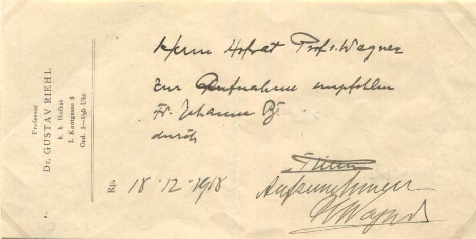 Julius Wagner-Jauregg Autograph