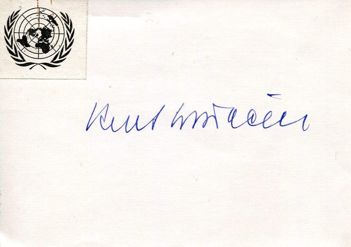 Waldheim, Kurt autograph