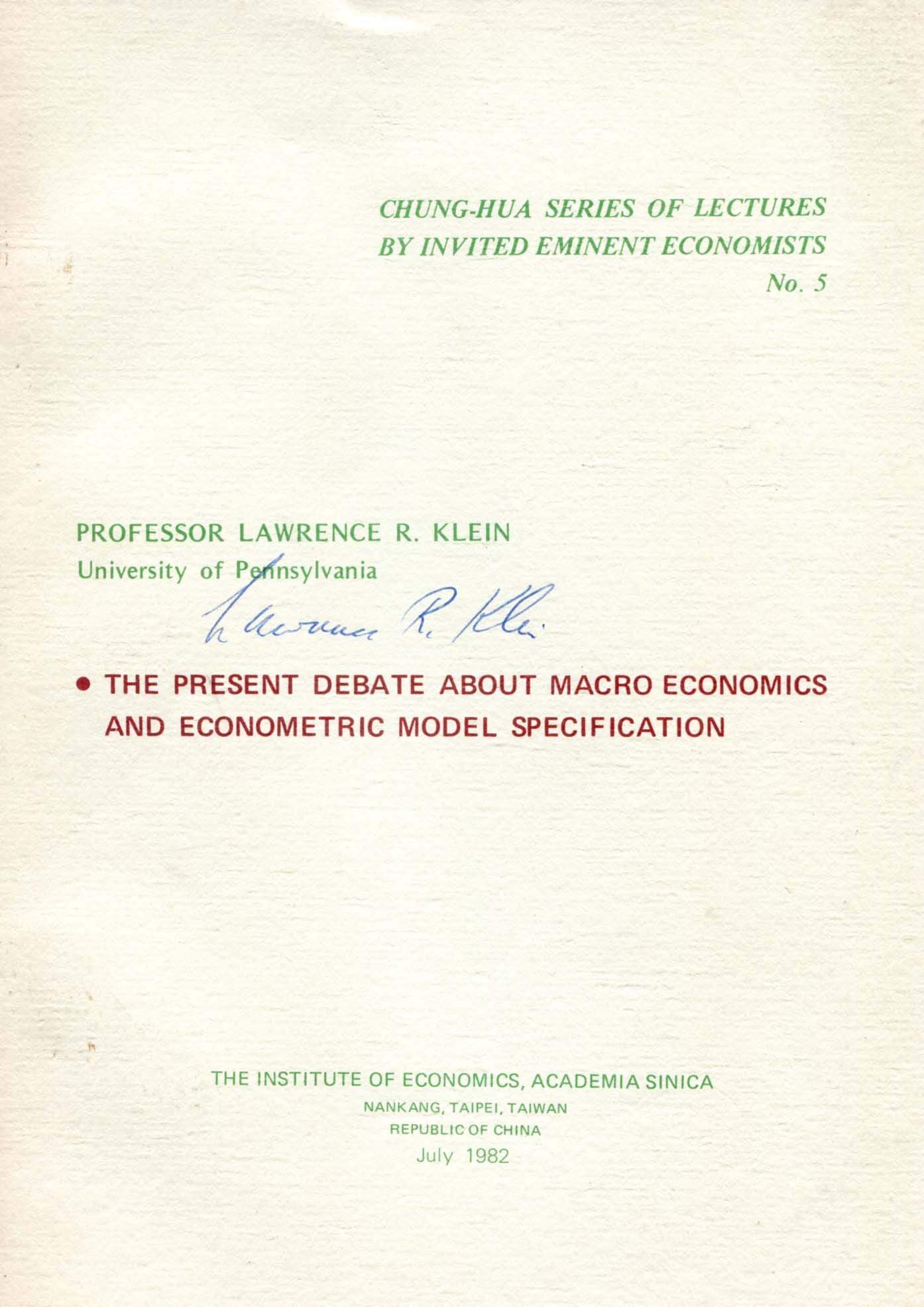 Klein, Lawrence autograph