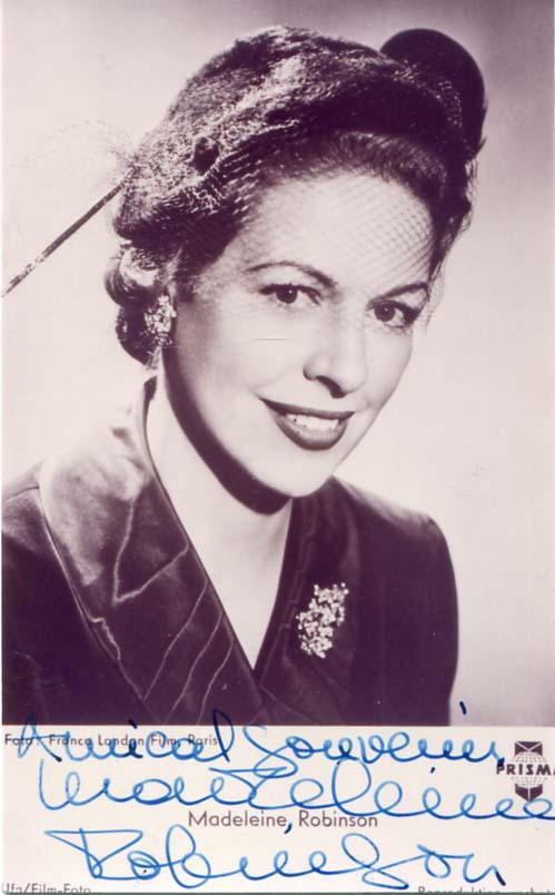 Robinson, Madeleine autograph