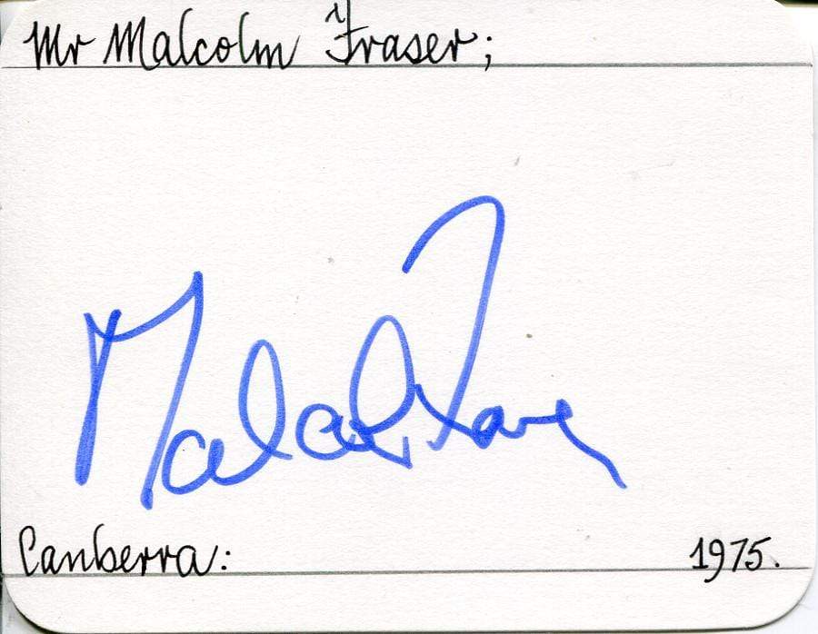 Fraser, Malcolm autograph