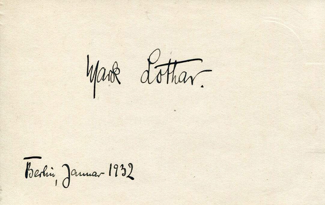 Lothar, Mark autograph