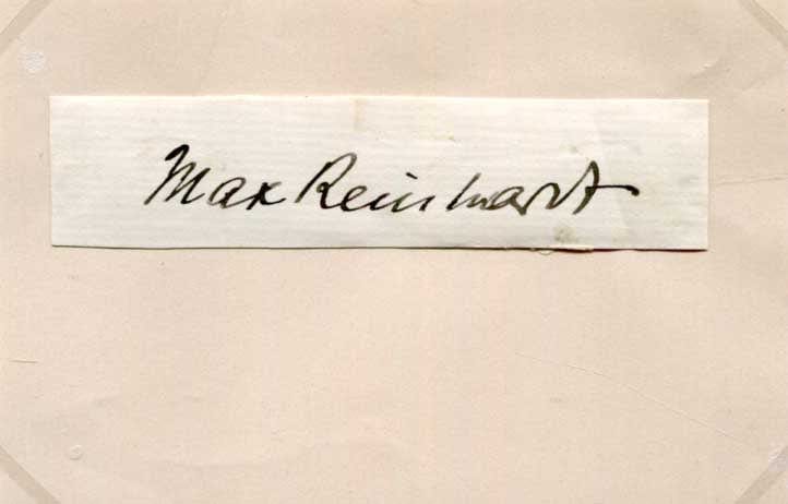 Max Reinhardt Autograph Autogramm | ID 7835526135957