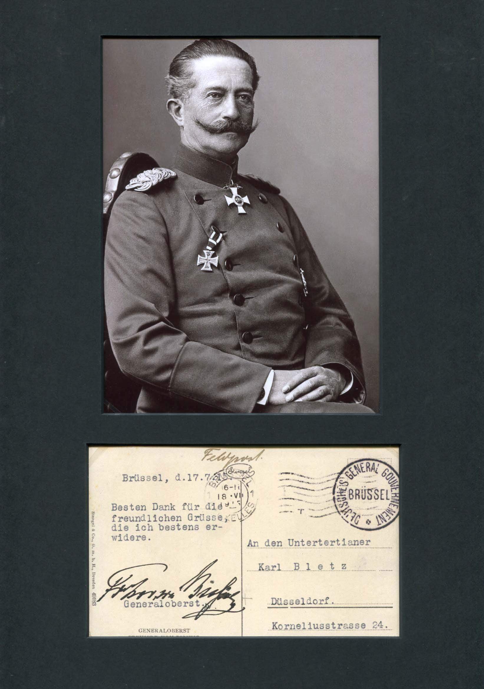 von Bissing, Moritz autograph