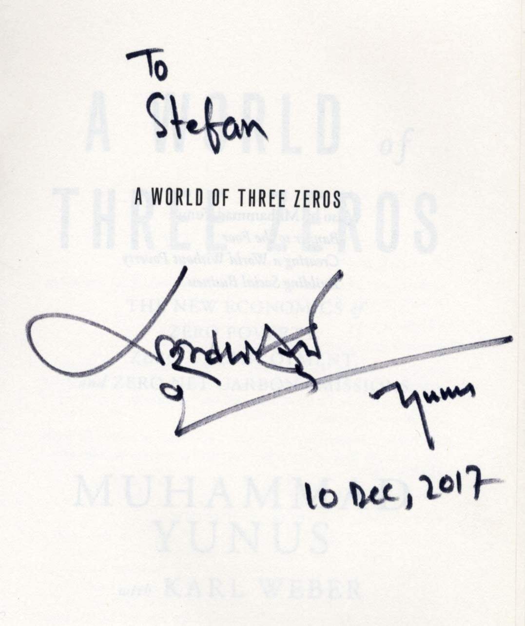 Yunus, Muhammad autograph