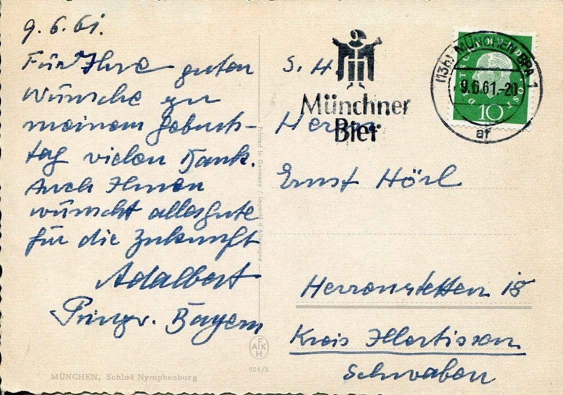 Prince Adalbert of Bavaria autograph