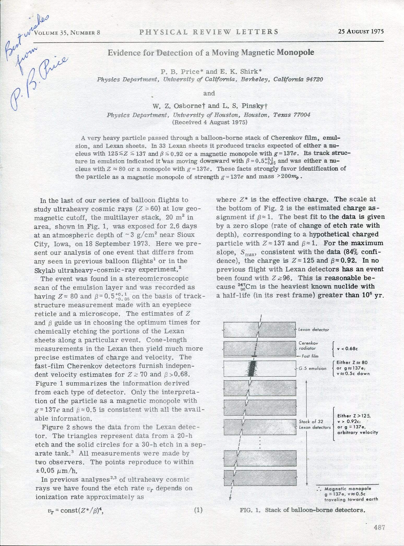 Price, P. Buford autograph