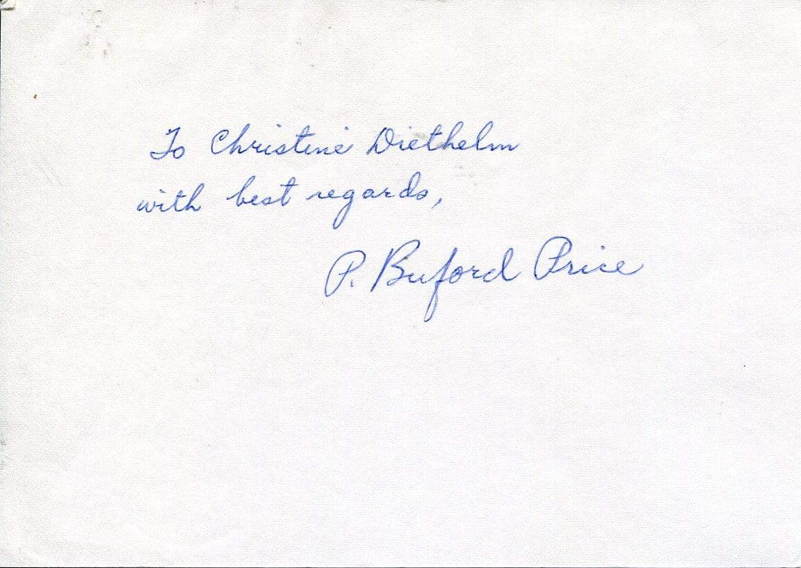 Price, P. Buford autograph