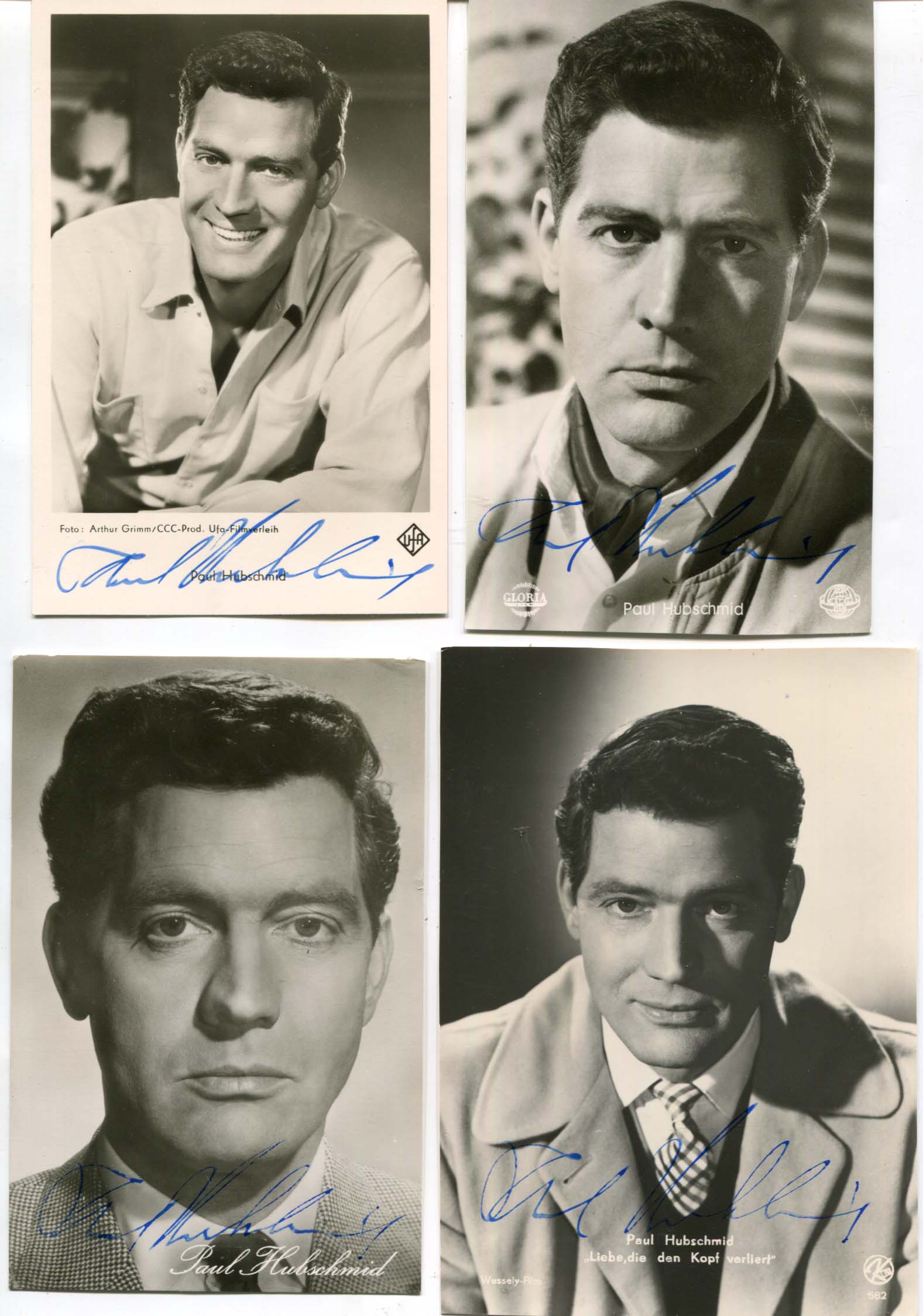 FOUR Paul Hubschmid Autographs