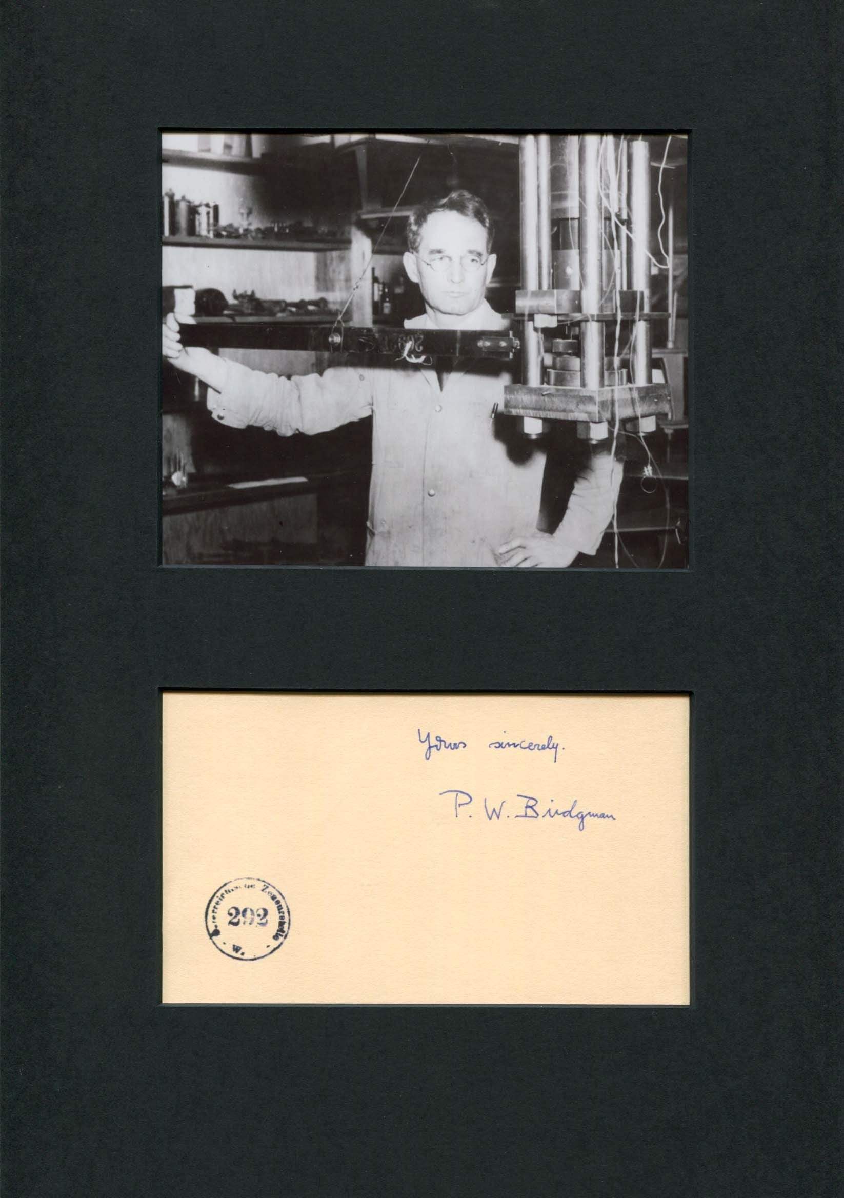 Bridgman, Percy Williams autograph