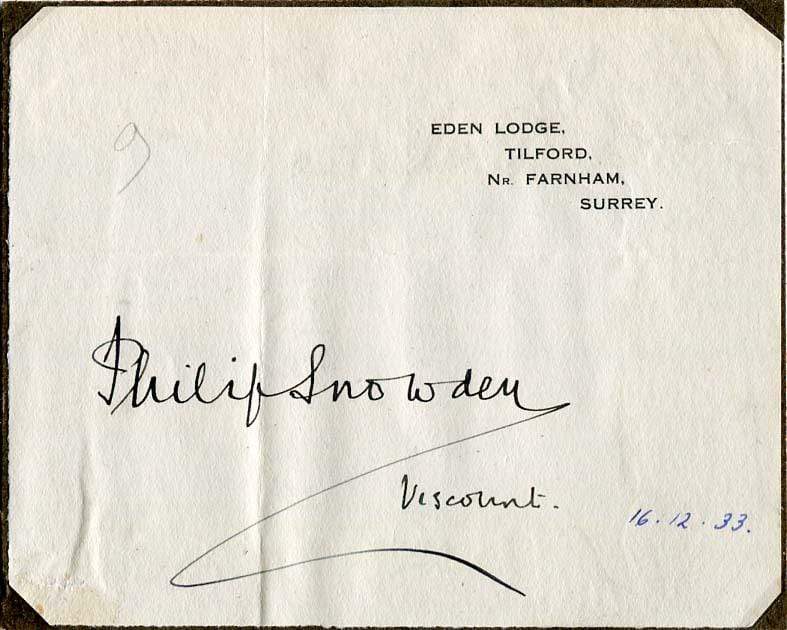 Snowden, Philip autograph
