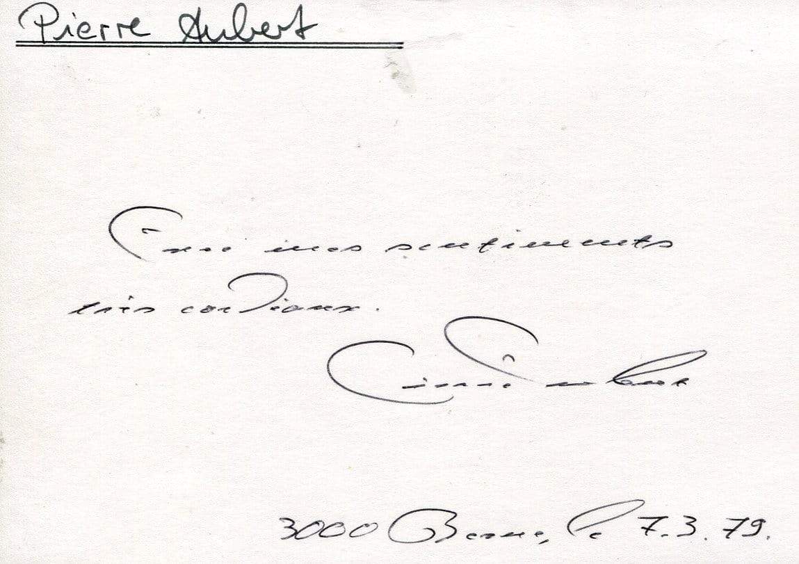 Pierre Aubert Autograph Autogramm | ID 6958934425749