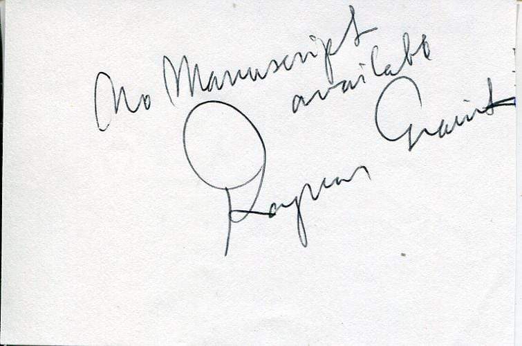 Granit, Ragnar autograph