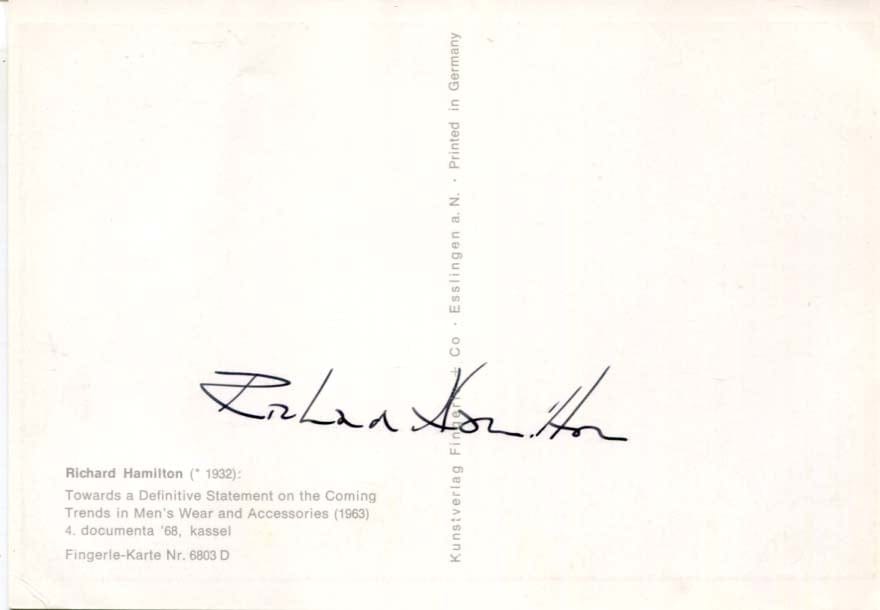 Richard Hamilton Autograph Autogramm | ID 7799222435989