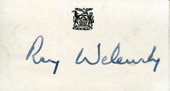 Welensky, Roy autograph