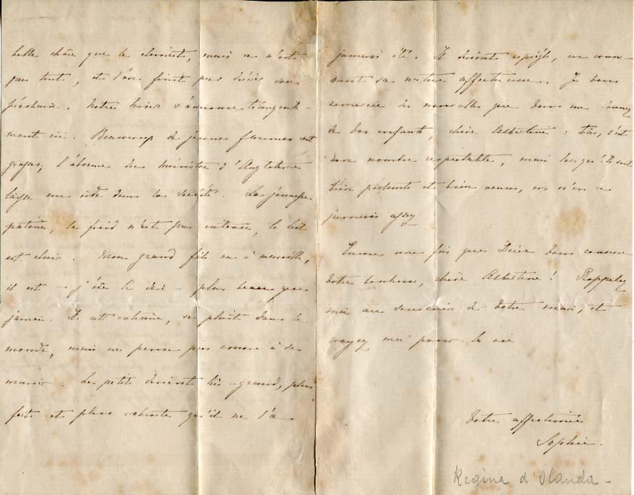 Sophie of Württemberg autograph