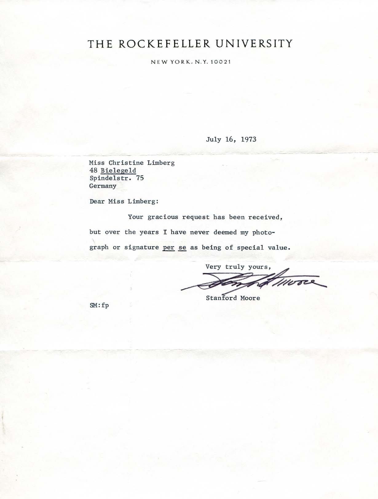 Moore, Stanford autograph