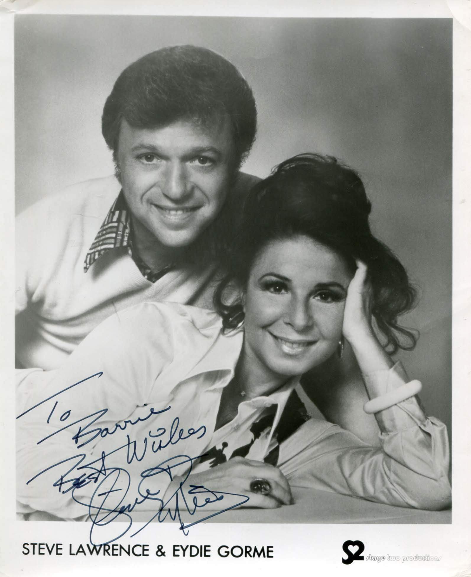 Steve and Eydie autograph