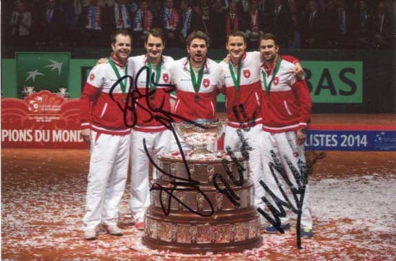  Swiss Davis Cup Champions Team 2014 Autograph Autogramm | ID 7489707475093