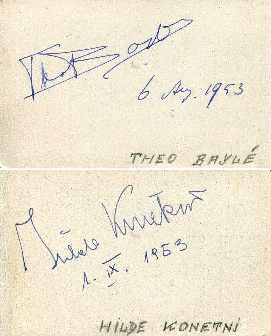 Baylé, Theo & Konetzni, Hilde autograph