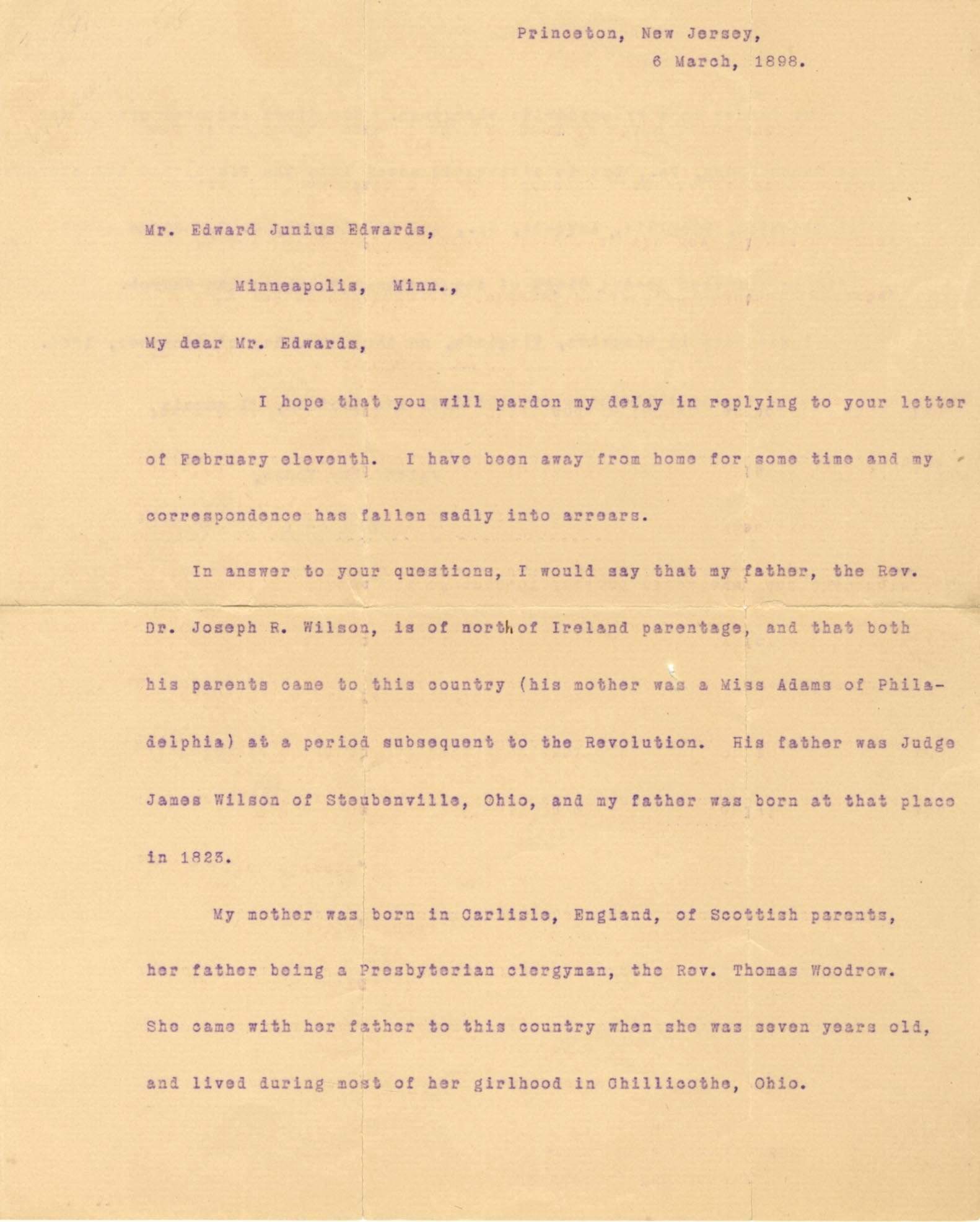 Wilson, Woodrow autograph