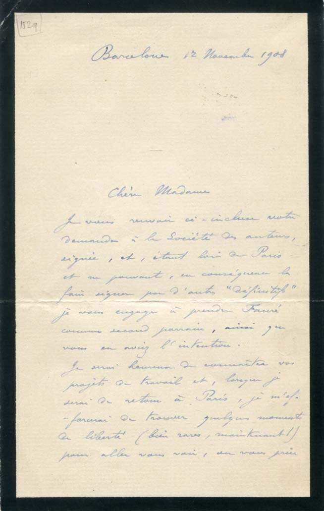 d`Indy, Vincent autograph