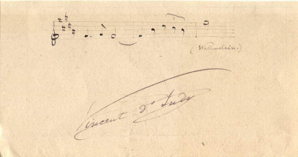 d`Indy, Vincent autograph