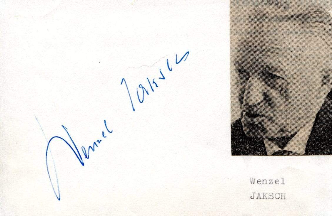 Jaksch, Wenzel autograph