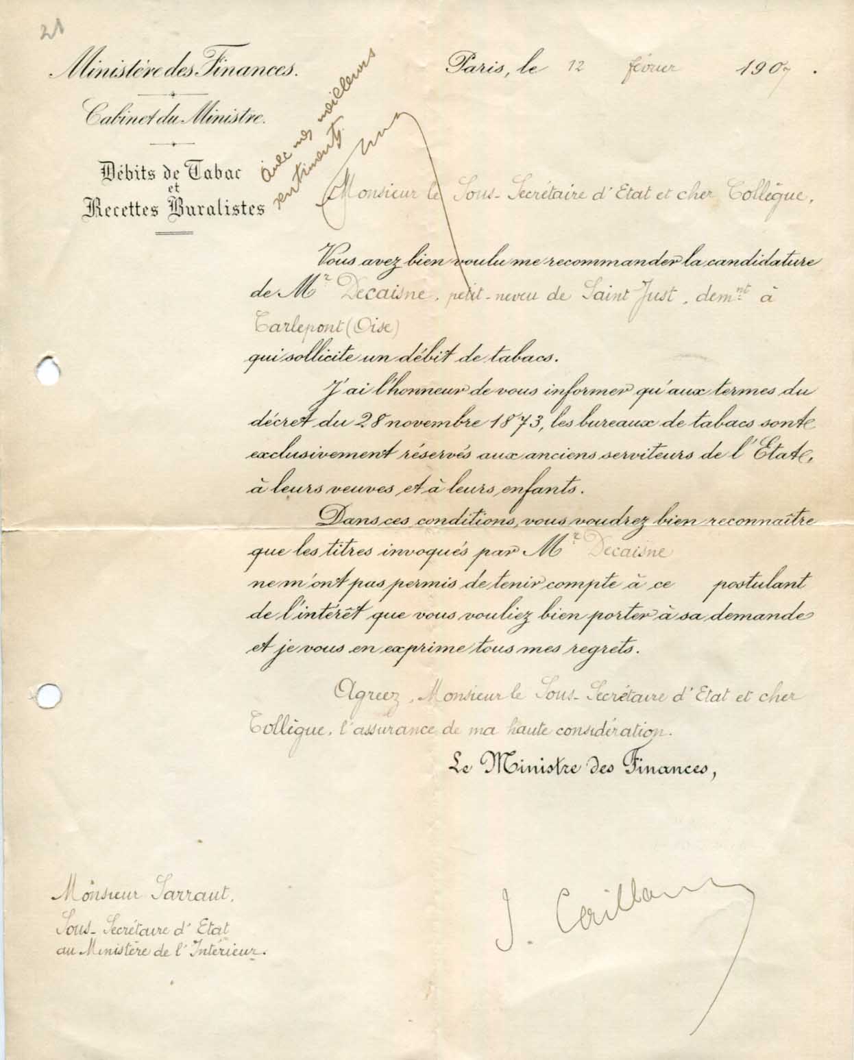 Joseph Caillaux Autograph Autogramm | ID 15462517047677