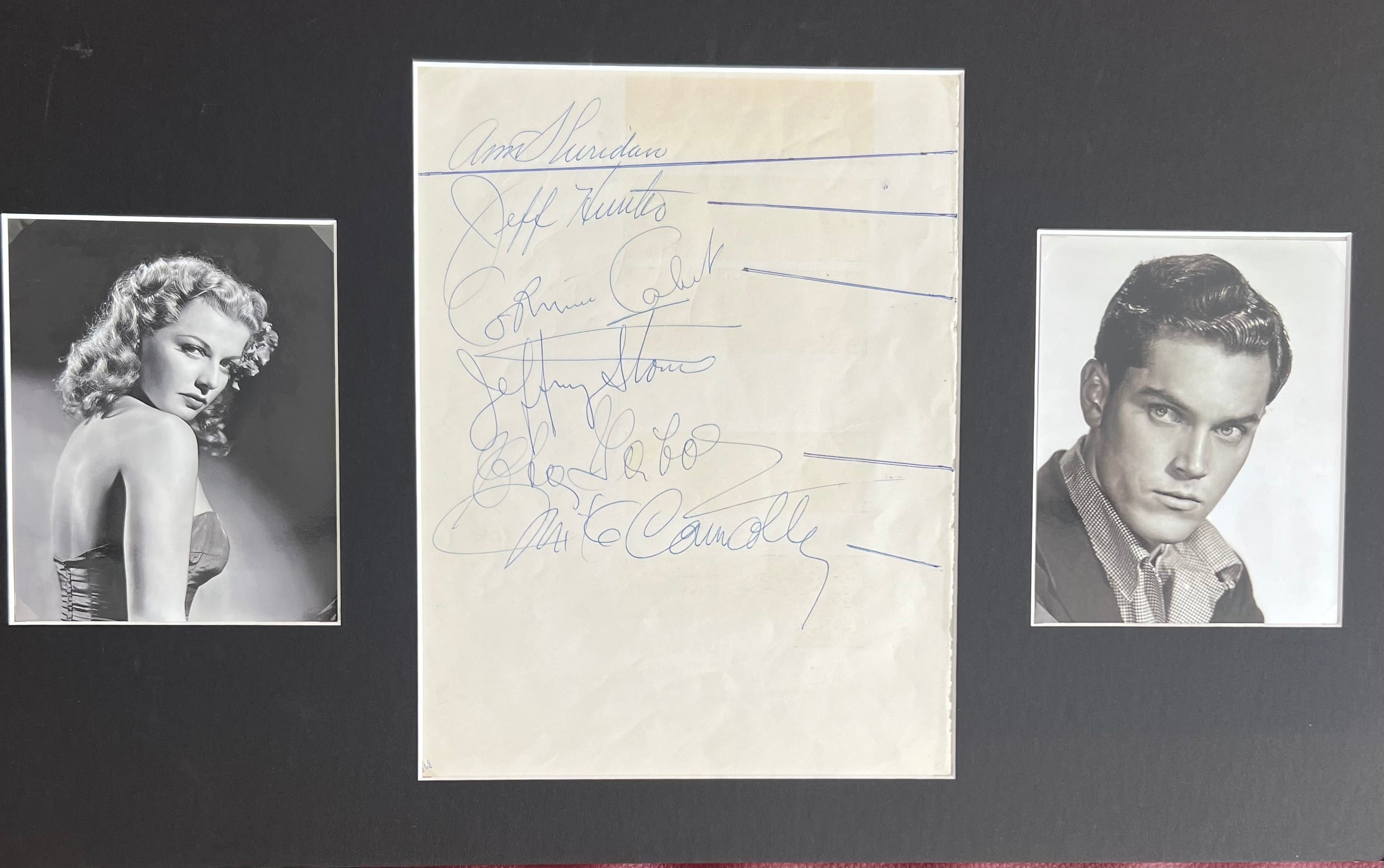 Ann Sheridan & Jeffrey Hunter Autographs