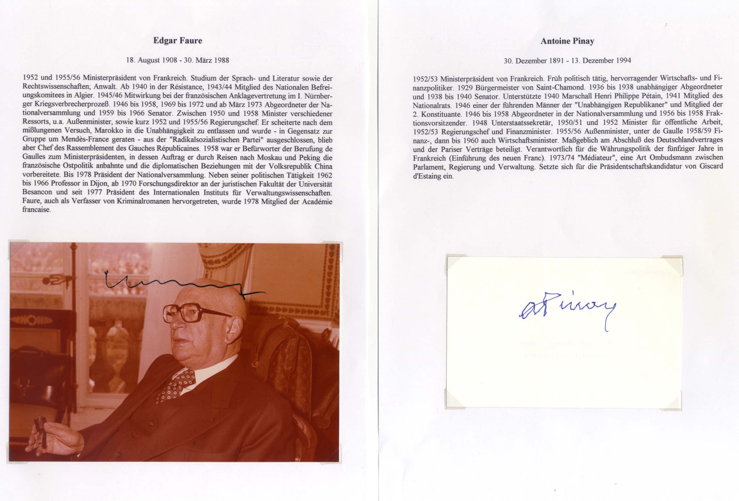 French Politicians Collection (26) Autographs