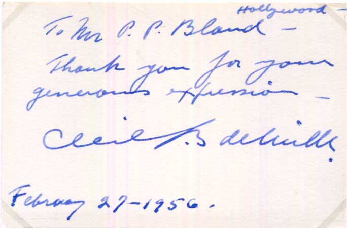 Cecil B. DeMille Autograph